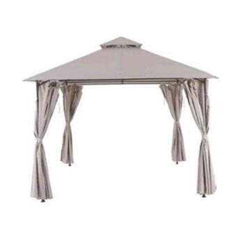 Leroy Merlin Gazebo aço e poliéster quadrado oxis taupe 280x298x298cm naterial oferta