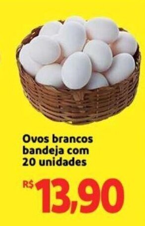 Extra Supermercado Ovos Brancos bandeja com 20 unidades oferta