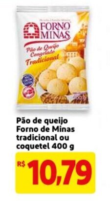 Mercado Extra Pao de Queijo Forno de Minas Tradicional e Coquetel 400g oferta