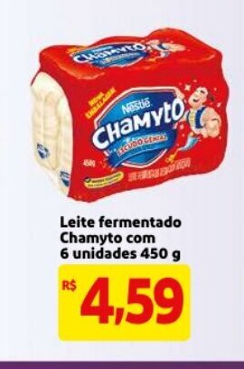 Mercado Extra Leite Fermentado Chamyto com 6 unidades 450g oferta