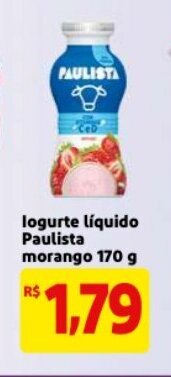 Mercado Extra Iogurte Liquido Paulista Morango 170g oferta