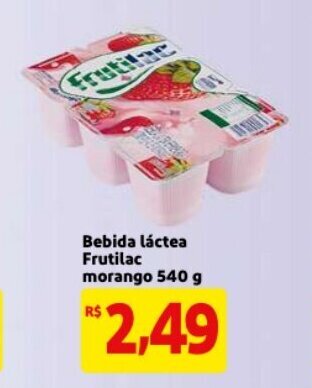 Mercado Extra Bebida lactea Frutilac Morango 540g oferta