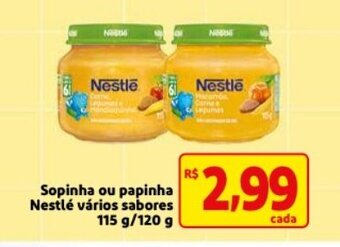 Mercado Extra Sopinha ou papinha Nestle varios sabores 115g/120g oferta