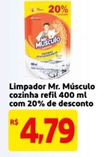Limpador Mr.Musculo cozinha refil 400ml com 20% de desconto