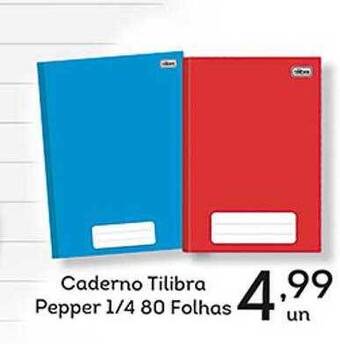 Caderno tilibra pepper 1 4 80 folhas