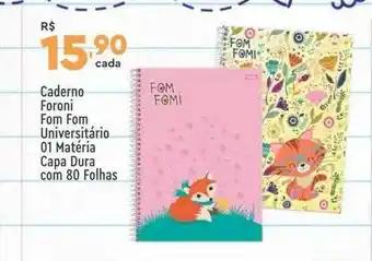 Caderno foroni fom fom universitario 01 matéria capa dura com 80 folhas