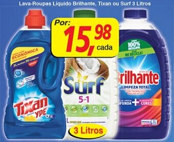 Supermercados Guanabara Lava roupas Liquido Brilhante, Tixan ou Surf 3L oferta