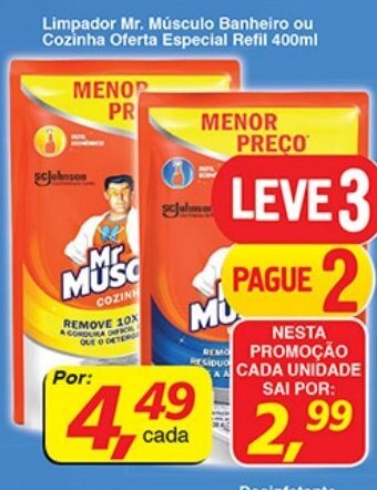 Supermercados Guanabara Limpador Mr.Musculo Banheiro ou Cozinha Oferta Especial Refil 400ml oferta