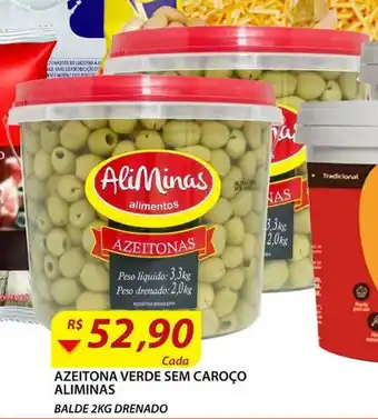 Assaí Atacadista Azeitona verde sem caroço Aliminas 2kg oferta