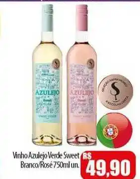 Vinho azulejo verde sweet branco-rosé