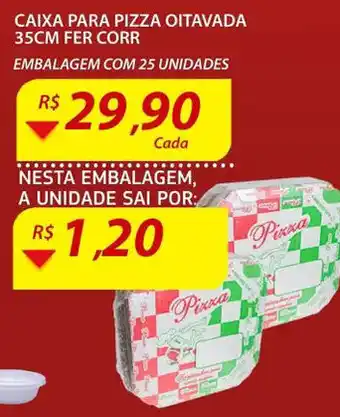 Assaí Atacadista Caixa Para Pizza Oitavada 35cm pacote c/25 unidades oferta