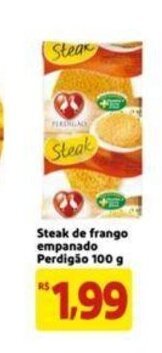 Extra Supermercado Steak de frango empanado Perdigão 100g oferta