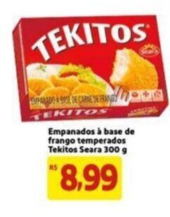 Extra Supermercado Empanados à Base de frango Temperados Tekitos Seara 300g oferta