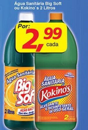 Supermercados Guanabara Agua Sanitaria Big Soft ou Kokino's 2L oferta