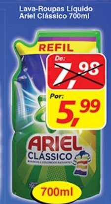 Supermercados Guanabara Lava roupas Liquido Ariel Classico 700ml oferta
