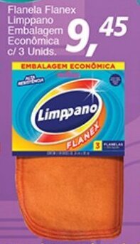 Supermercados Guanabara Flanela Flanex Limppano Embalagem Economica c/3 unids. oferta