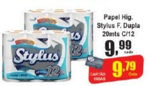 Higa's Supermercado Papel Hig. Stylus F.Dupla 20mts c/12 oferta