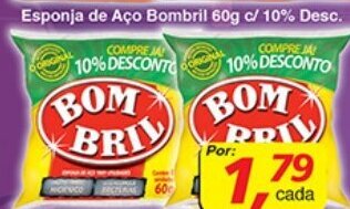 Supermercados Guanabara Esponja de Aco Bombril 60g c/10% Desc. oferta