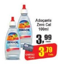 Higa's Supermercado Adoçante Zero Cal 100ml oferta