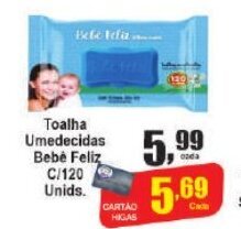 Toalha Umedecidas Bebe Feliz c/120 unids.
