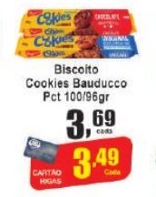 Higa's Supermercado Biscoito Cookies Bauducco pct 100g/96g oferta
