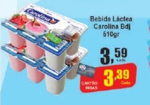 Higa's Supermercado Bebida Láctea Carolina Bdj 510g oferta