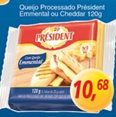 Supermercados Guanabara Queijo Processado President Emmental ou Cheddar 120g oferta