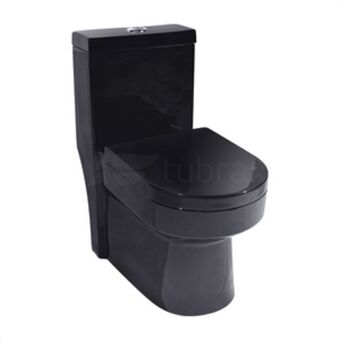 Vaso sanitário monobloco completo caixa acoplada privada preto modelo navies tubrax