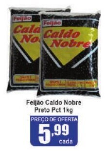 Higa's Supermercado Feijão Caldo Nobre Preto pct 1kg oferta