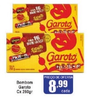 Higa's Supermercado Bombom Garoto cx 250g oferta