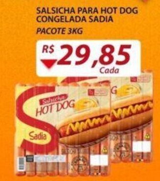 Assaí Atacadista Salsicha Para Hot Dog Congelada Sadia 3kg oferta