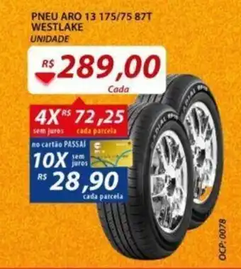Assaí Atacadista Pneu Aro 13 175/75 87T Westlake unidade oferta