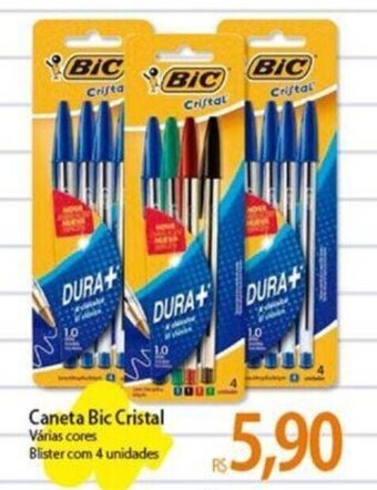 Atacadão Caneta Bic Cristal 4 unidades oferta