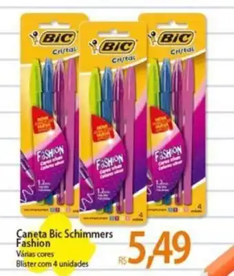 Atacadão Caneta Bic Schimmers Fashion 4 unidades oferta