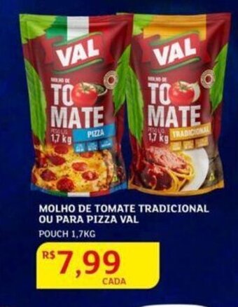 Assaí Atacadista Molho de Tomate Tradicional ou para Pizza Val 1.7kg oferta
