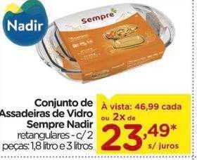 Carrefour Conjunto de assadeiras de vidro sempre nadir oferta
