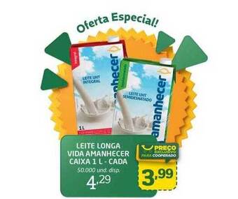 Cooper Leite longa vida amanhecer oferta