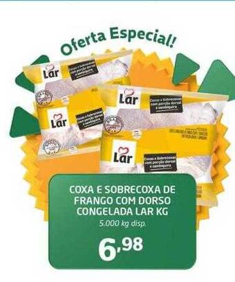 Coxa e sobrecoxa de frango com dorso congelada lar kg