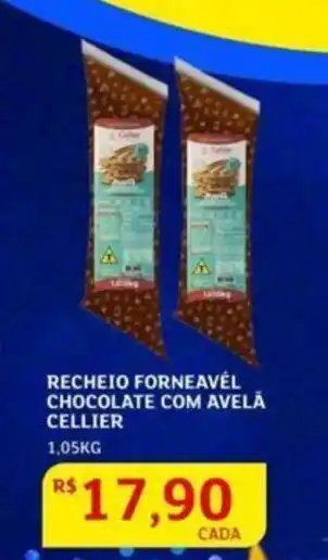 Assaí Atacadista Recheio Forneavél Chocolate com Avelã Cellier 1.05kg oferta