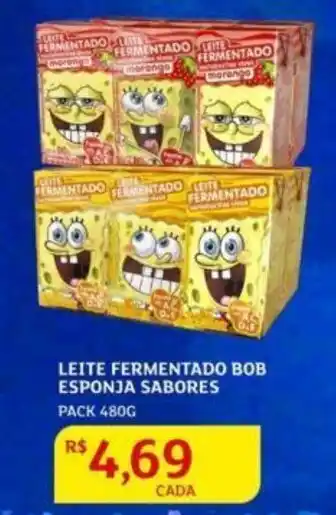 Assaí Atacadista Leite fermentado Bob Esponja Sabores 480g oferta