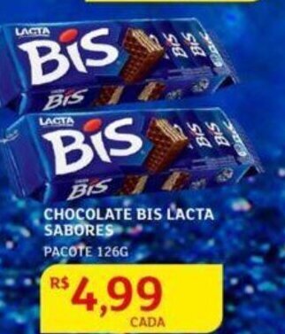 Assaí Atacadista Chocolate Bis Lacta Sabores 126g oferta