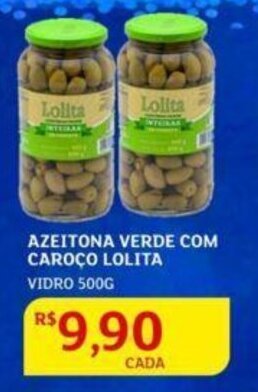 Assaí Atacadista Azeitona verde com caroço Lolita 500g oferta