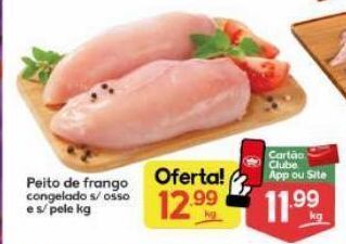 Supermercados Princesa Peito de frango congelado s/ osso e s/pele kg oferta