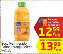 Suco refrigerado laranja select 2l
