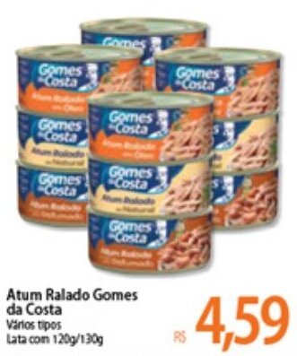 Atacadão Atum Ralado Gomes da Costa 120g/130g oferta