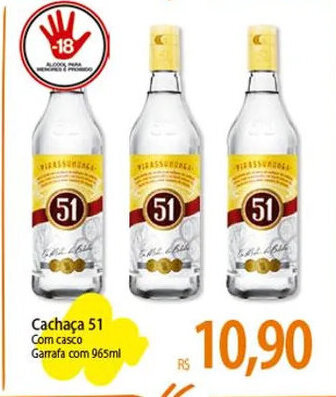 Atacadão Cachaça 51 965ml oferta