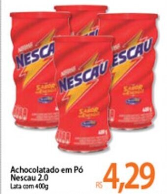 Atacadão Achocolatado em Po Nescau 2.0 400g oferta