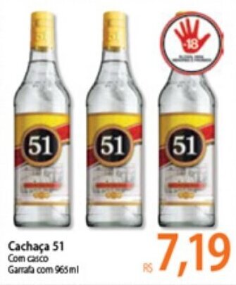Atacadão Cachaca 51 965ml oferta