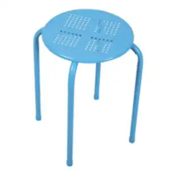 Banquinho furinhos em aco azul