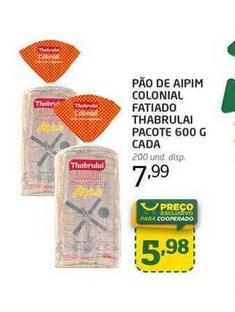 Cooper Pão de aipim colonial fatiado thabrulai oferta